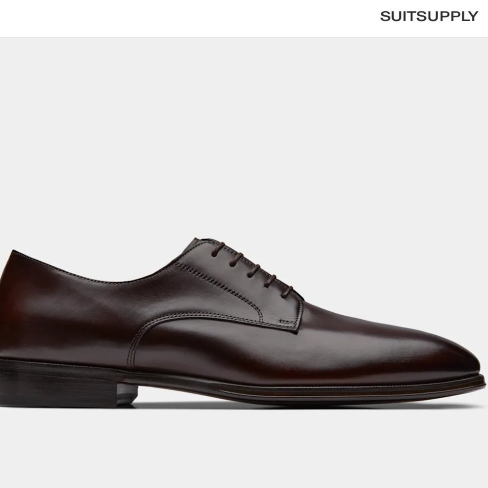 SuitSupply Brown Derby Shoes, Size 12